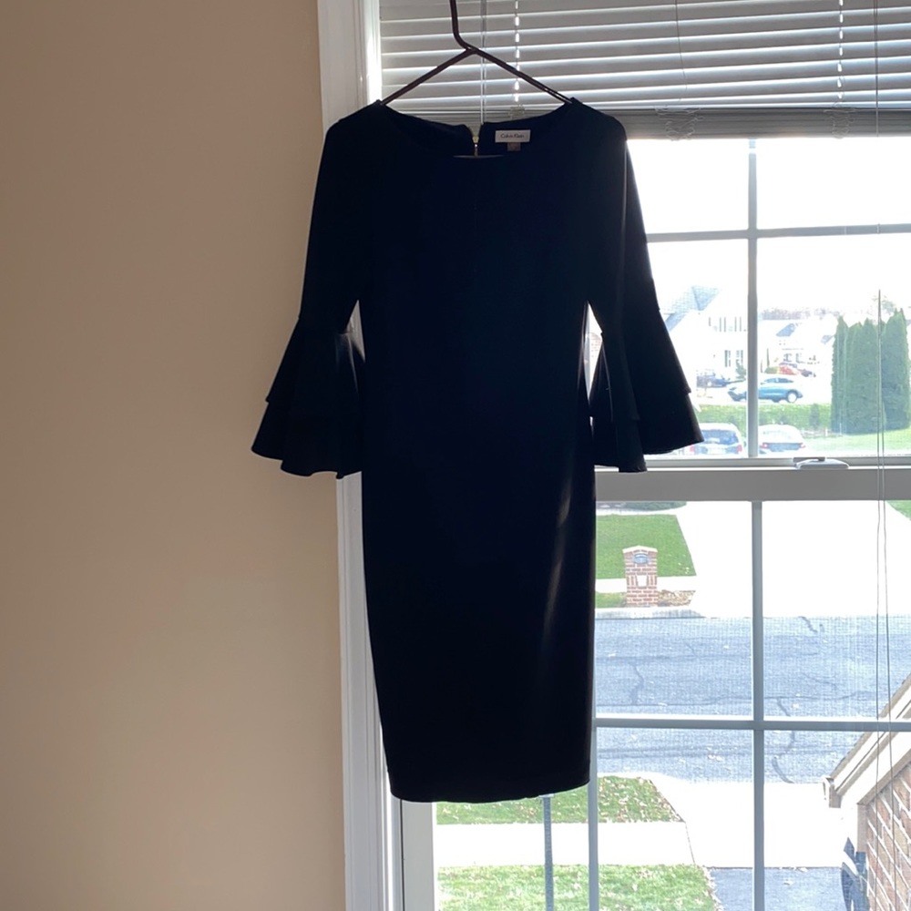 Size 4 black calvin klein sheath dress